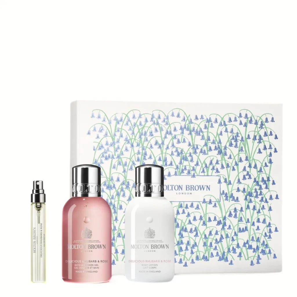 Molton Brown Delicious Rhubarb & Rose Travel Collection (edp+bad -og dusjgele+bodylotion)