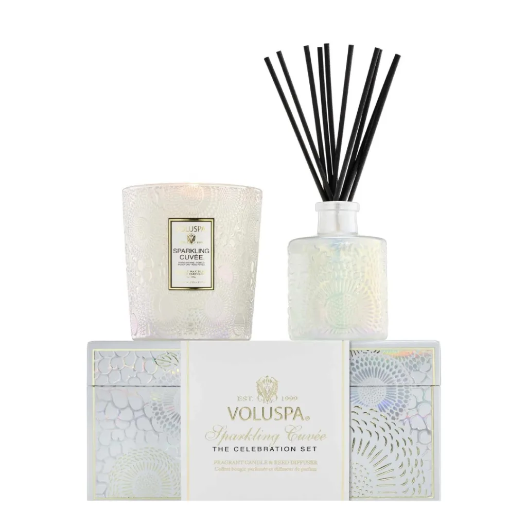 Voluspa Sparkling Cuvee Celebration Gavesett (duftlys+duftpinner)