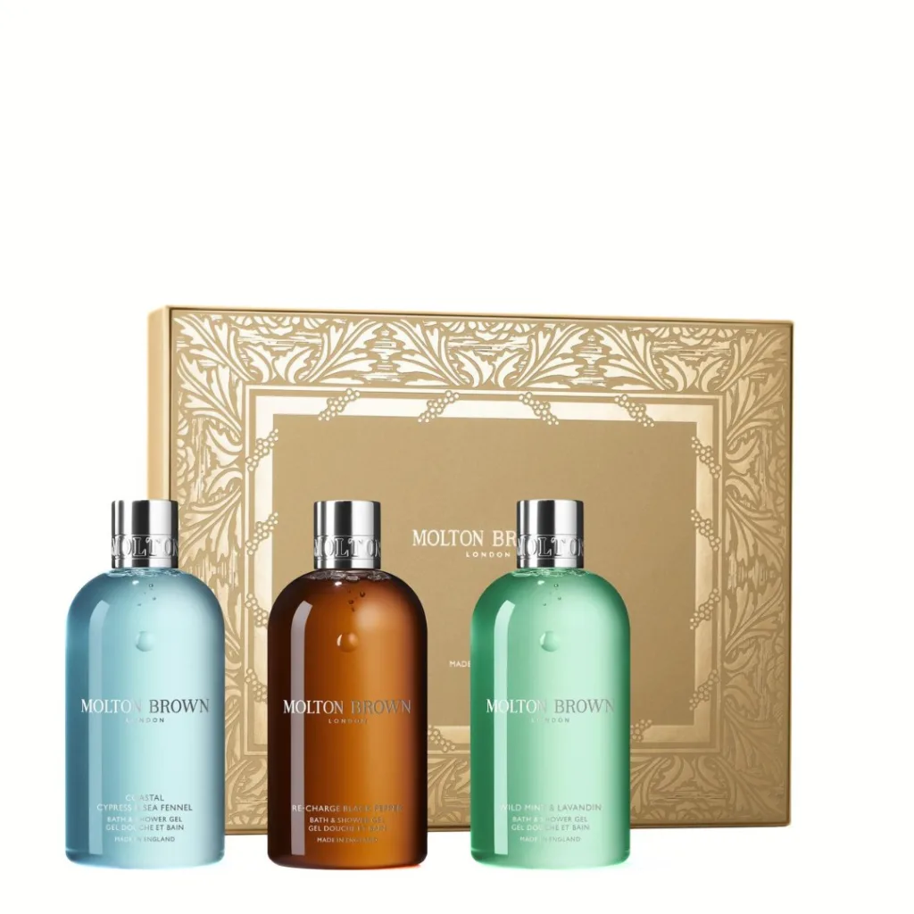 Molton Brown Woody & Aromatic Body Care Gift Set (3 x bad-og dusjsåpe 300ml)