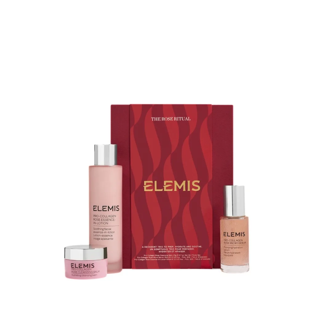 Elemis Pro-Collagen Rose Plumping Routine (rensebalm+serum+essence)
